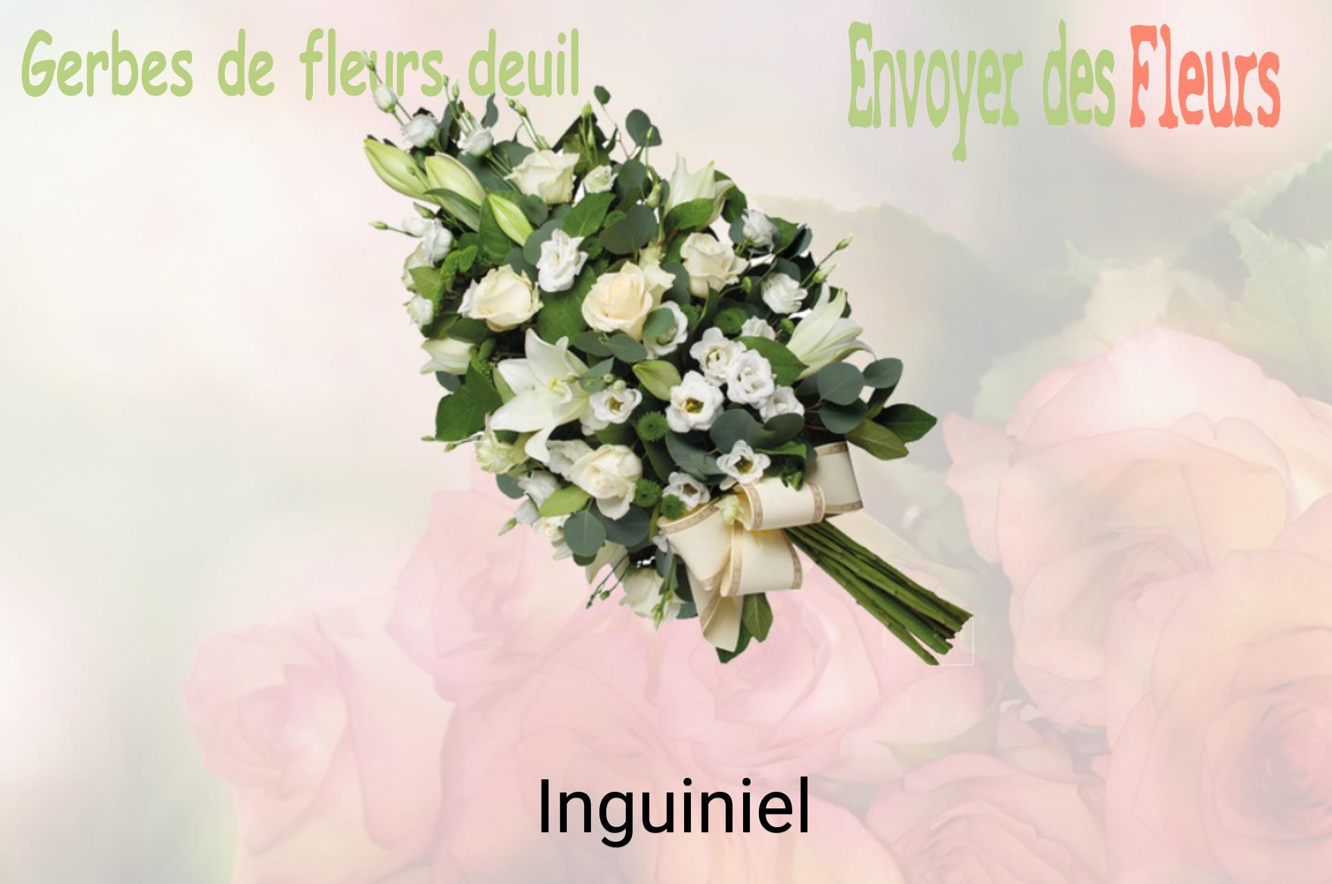 Gerbe de fleurs de deuil livrée à Inguiniel